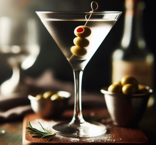 Cóctel Martini con aceituna